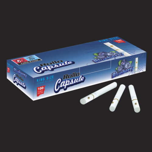 Rollo Blueberry Capsule King Size Cigarette Tubes – 100ct Box (Crushball)