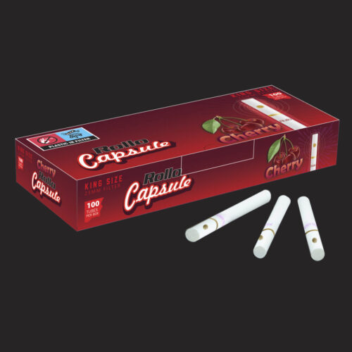 Rollo Cherry Capsule King Size Cigarette Tubes – 100ct Box