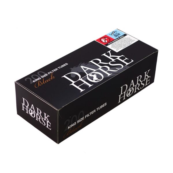 Dark Horse Black King Size Filter Tubes – 200 Count Box