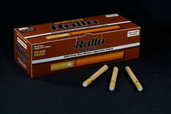Rollo Brown Cigarette Tubes – 100ct/200ct (Natural Look King Size)