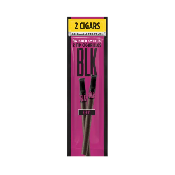 Swisher Sweets BLK Berry 30-Count Value Pack | 15 x 2-Pack Foil Pouches | Tipped Berry Cigarillo Display Box