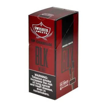 Swisher Sweets BLK Wine 30-Count Value Pack | 15 x 2-Pack Foil Pouches | Tipped Wine-Infused Cigarillo Display Box