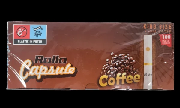 Rollo Coffee Capsule King Size Cigarette Tubes – 100ct Box (Crushball)