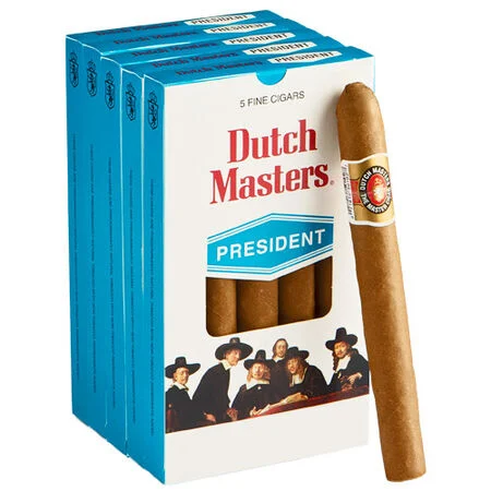 Dutch Masters President 60-Count Display | 5.62 x 42 Natural Wrapper Cigars | 30 x 2-Pack Foil Fresh Pouches