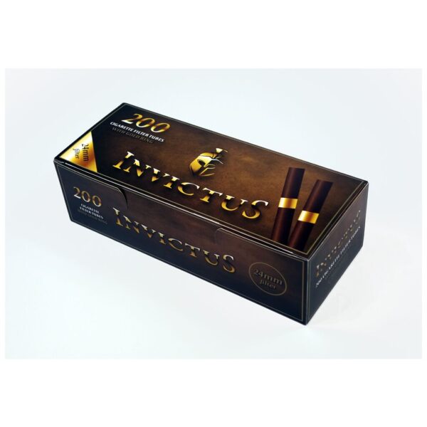 Invictus Brown Dark Filter Tubes with Gold Ring