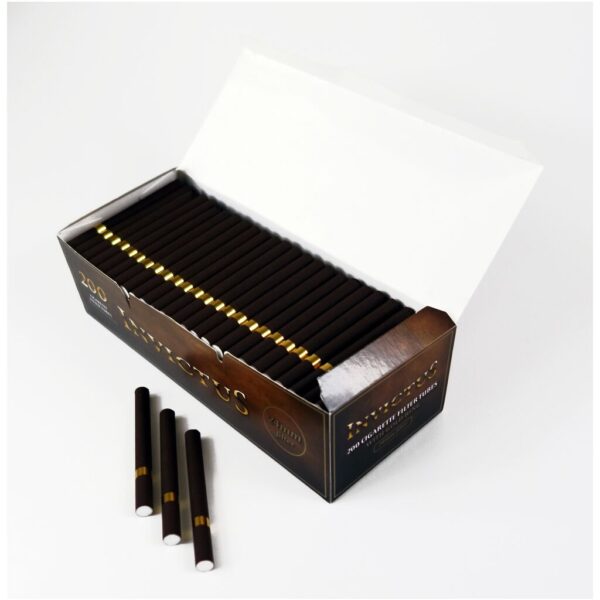 Invictus Brown Dark Filter Tubes with Gold Ring