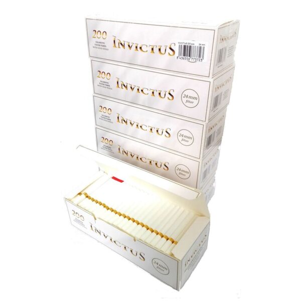 Invictus White & Gold Luxury XL Filter Tubes – (24mm Filter)