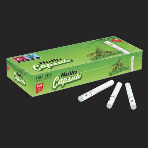 Rollo Spearmint Capsule King Size Cigarette Tubes – 100ct Box