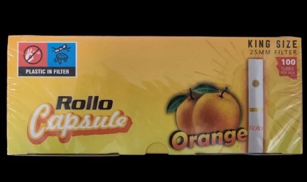 Rollo Orange Capsule King Size Cigarette Tubes – 100ct Box