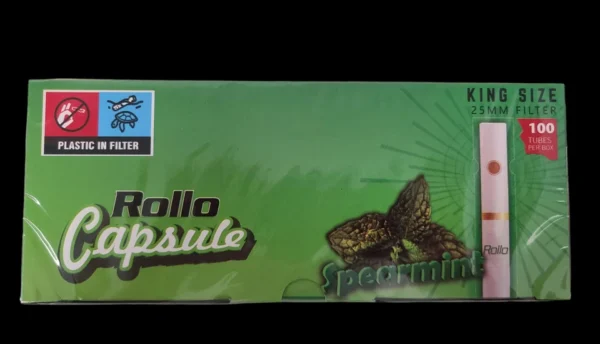 Rollo Spearmint Capsule King Size Cigarette Tubes – 100ct Box