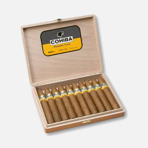 Cohiba Pirámides Extra Cuban Cigars | Authentic 10-Count Cabinet | Pirámides Extra Vitola
