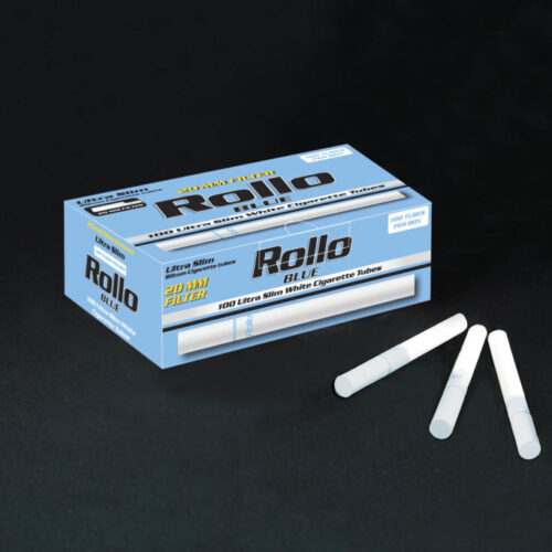 Rollo Blue Ultra Slim Cigarette Tubes – 100ct Box (6.5mm Series)