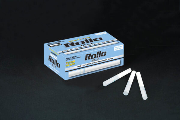 Rollo Blue Ultra Slim Cigarette Tubes – 100ct Box (6.5mm Series)