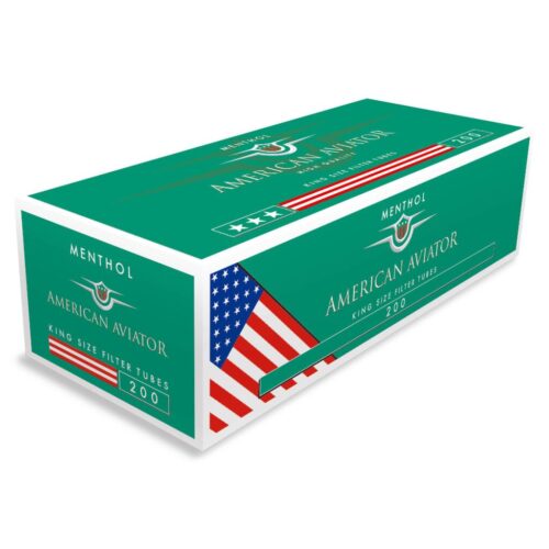 American Aviator Menthol Regular King Size Tubes – 200 Count Box