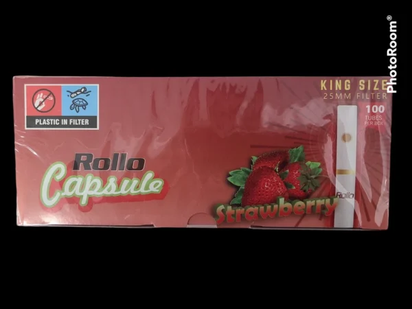 Rollo Strawberry Capsule King Size Cigarette Tubes – 100ct Box