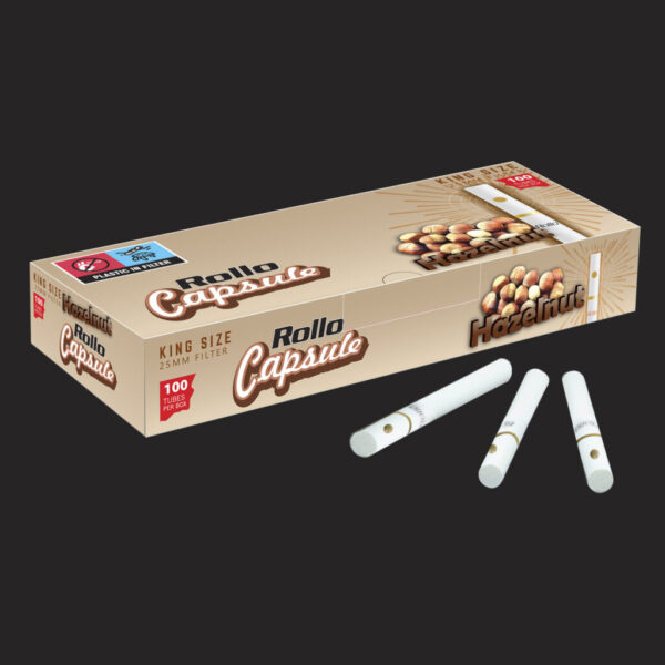 Rollo Hazelnut Capsule King Size Cigarette Tubes – 100ct Box
