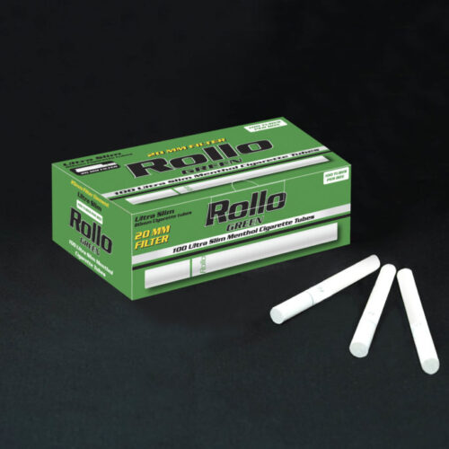 Rollo Green Ultra Slim Cigarette Tubes – 100ct Box (6.5mm Refreshing Series)
