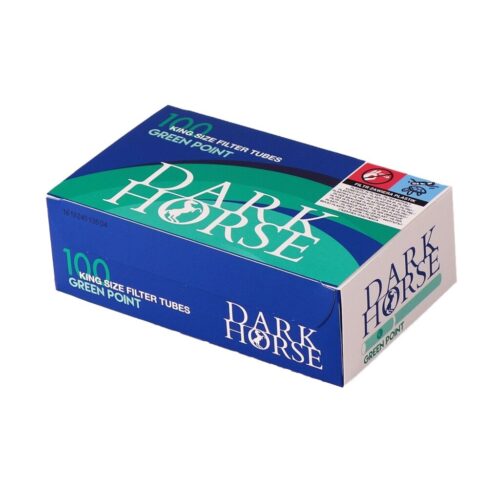 Dark Horse King Size Green Point Filter Tubes – 100 Count Box