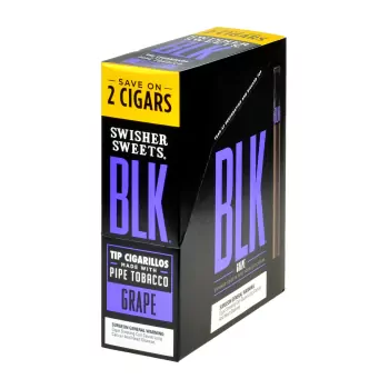 Swisher Sweets BLK Grape 30-Count Value Pack | 15 x 2-Pack Foil Pouches | Tipped Grape Cigarillo Display Box