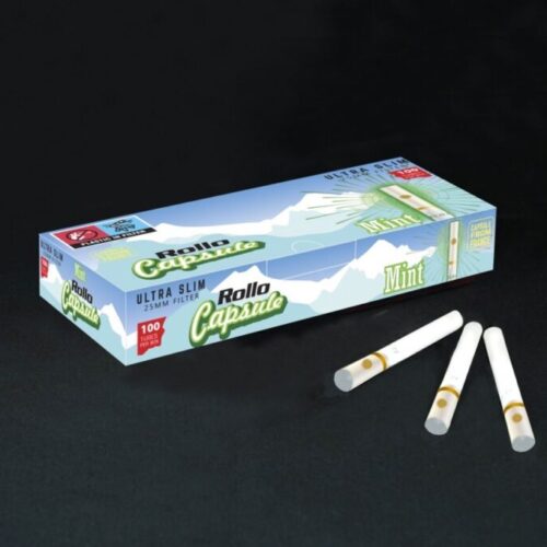 Rollo Mint Capsule Ultra Slim Cigarette Tubes – 100ct Box (6.5mm)