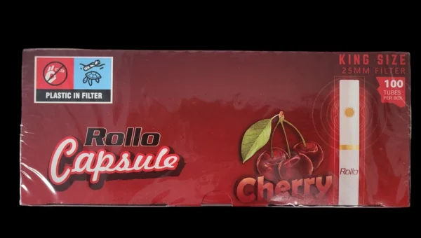 Rollo Cherry Capsule King Size Cigarette Tubes – 100ct Box