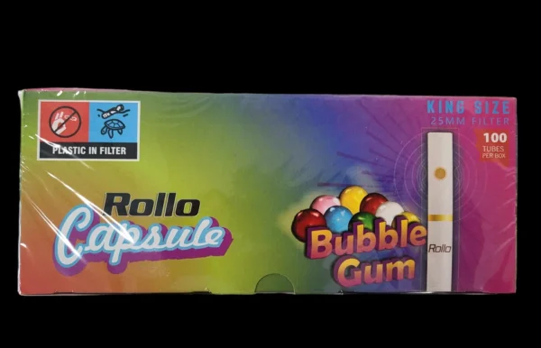 Rollo Bubble Gum Capsule King Size Cigarette Tubes – 100ct Box