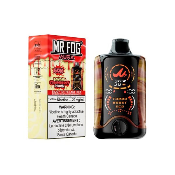 Mr Fog Aura 60k Puffs Banana Strawberry Peach