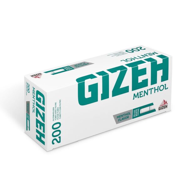 GIZEH Menthol Extra Filter Tubes – 200 Count Box (24mm XL Filter)