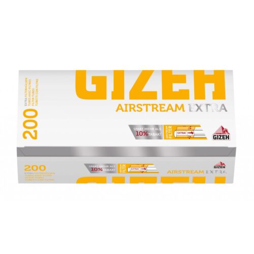 GIZEH Airstream Extra Filter Tubes – 200 Count Box (Ventilated XL Filter)
